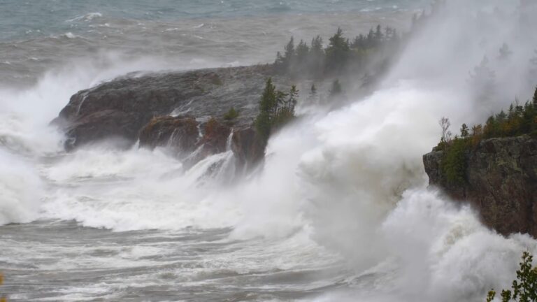 Large waves after a storm on Lake Superior