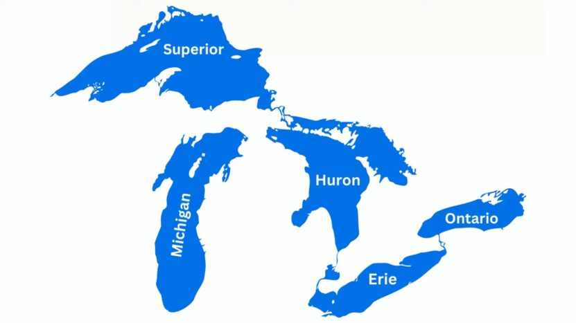 Map of the Great Lakes